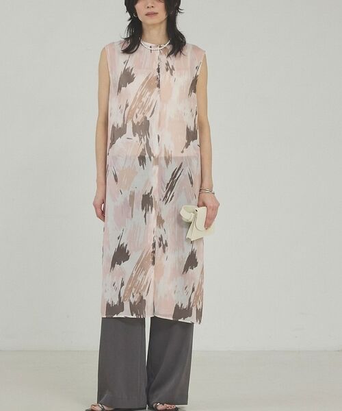 qualite / カリテ シャツ・ブラウス | シアープリントロングブラウス【予約】 | 詳細2