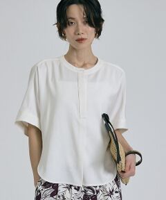 qualite / カリテ シャツ・ブラウス | 【ベストセラーアイテム！新色追加】リネンライクスリットブラウス/セットアップ対応