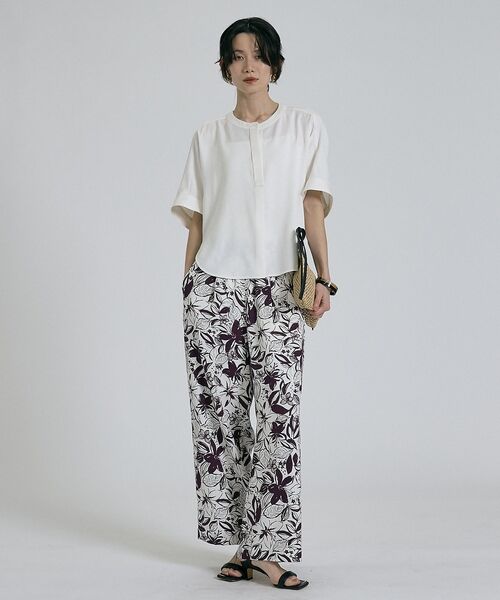 qualite / カリテ シャツ・ブラウス | 【ベストセラーアイテム！新色追加】リネンライクスリットブラウス/セットアップ対応 | 詳細1