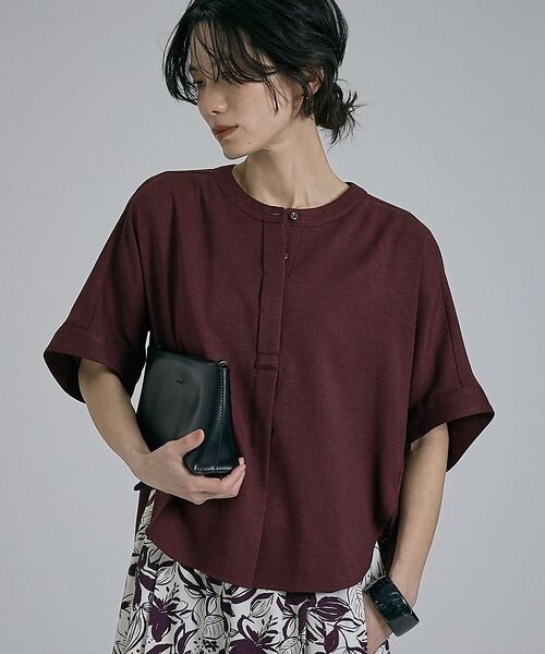 qualite / カリテ シャツ・ブラウス | 【ベストセラーアイテム！新色追加】リネンライクスリットブラウス/セットアップ対応 | 詳細11