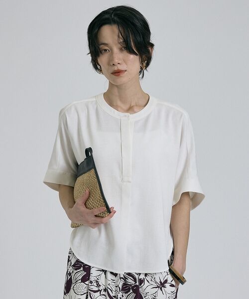 qualite / カリテ シャツ・ブラウス | 【ベストセラーアイテム！新色追加】リネンライクスリットブラウス/セットアップ対応 | 詳細4