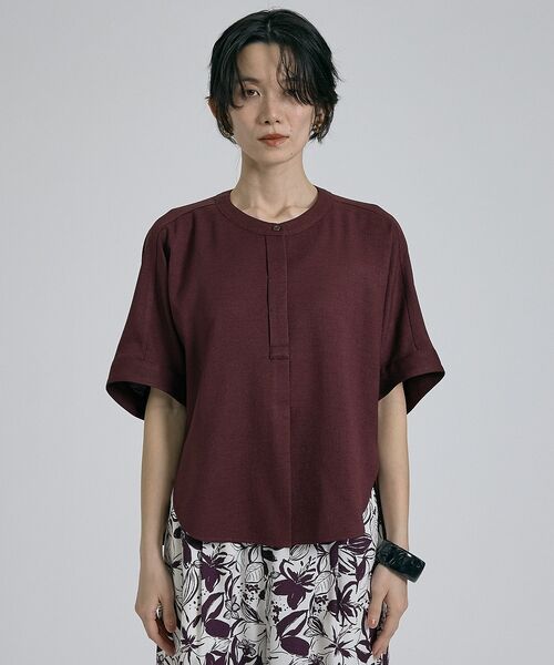 qualite / カリテ シャツ・ブラウス | 【ベストセラーアイテム！新色追加】リネンライクスリットブラウス/セットアップ対応 | 詳細10