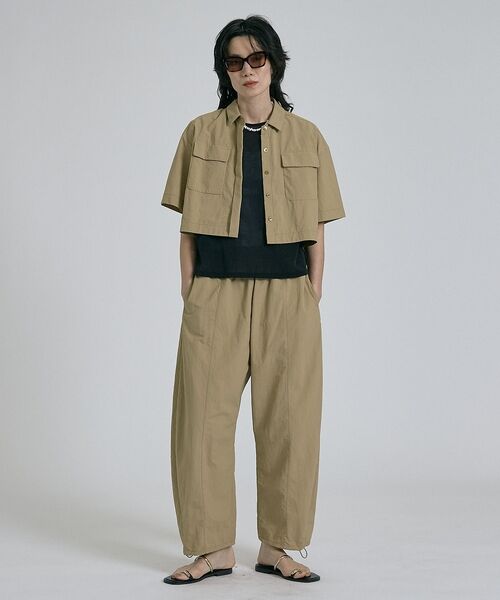 qualite / カリテ シャツ・ブラウス | 【接触冷感＆透湿＆撥水＆UVカット】ナイロンタスランショートシャツ/セットアップ | 詳細13