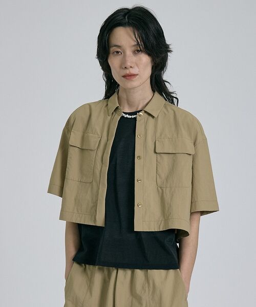 qualite / カリテ シャツ・ブラウス | 【接触冷感＆透湿＆撥水＆UVカット】ナイロンタスランショートシャツ/セットアップ | 詳細4