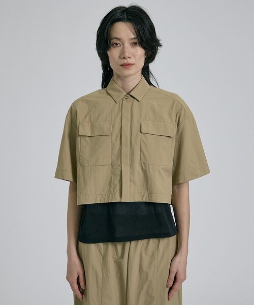 qualite / カリテ シャツ・ブラウス | 【接触冷感＆透湿＆撥水＆UVカット】ナイロンタスランショートシャツ/セットアップ | 詳細6