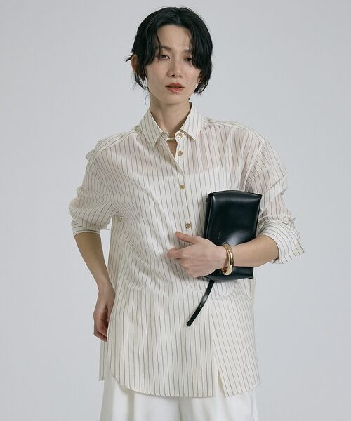 qualite / カリテ シャツ・ブラウス | ラメストライプシャツ【予約】 | 詳細5