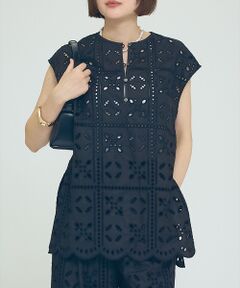 qualite / カリテ キャミソール・チューブトップ | 【セットアップ対応】エンブロイダリーノースリーブブラウス【予約】