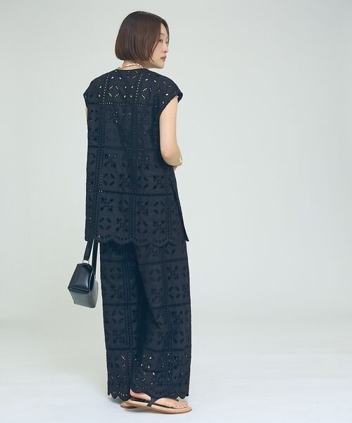 qualite / カリテ キャミソール・チューブトップ | 【セットアップ対応】エンブロイダリーノースリーブブラウス【予約】 | 詳細3