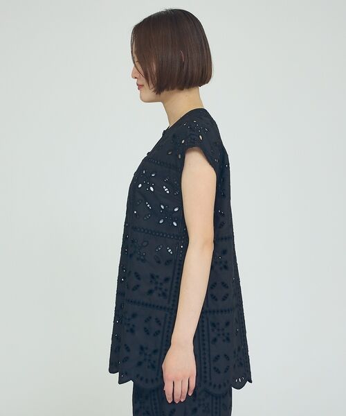 qualite / カリテ キャミソール・チューブトップ | 【セットアップ対応】エンブロイダリーノースリーブブラウス【予約】 | 詳細6