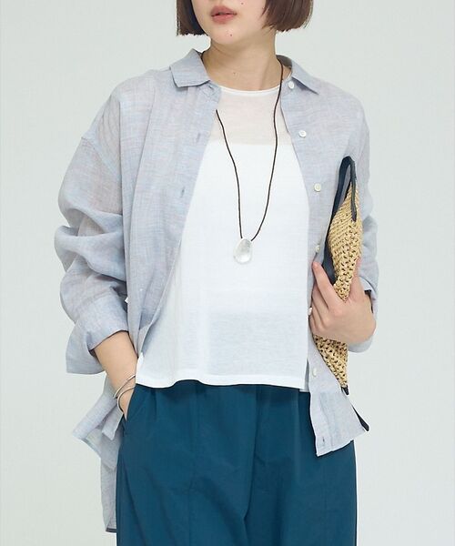 qualite / カリテ シャツ・ブラウス | リネン混レギュラーシャツ【予約】（ラベンダー）