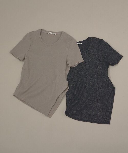 qualite / カリテ Tシャツ | 【大人ラメ×スリット】ラメテレコTシャツ | 詳細8