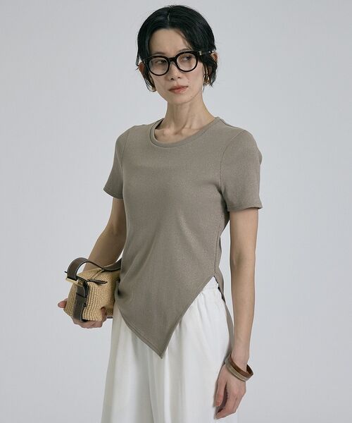 qualite / カリテ Tシャツ | 【大人ラメ×スリット】ラメテレコTシャツ【予約】 | 詳細6