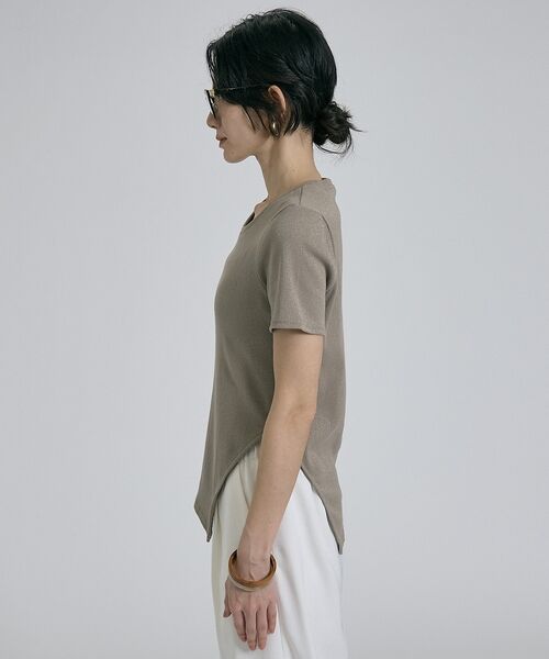 qualite / カリテ Tシャツ | 【大人ラメ×スリット】ラメテレコTシャツ【予約】 | 詳細10