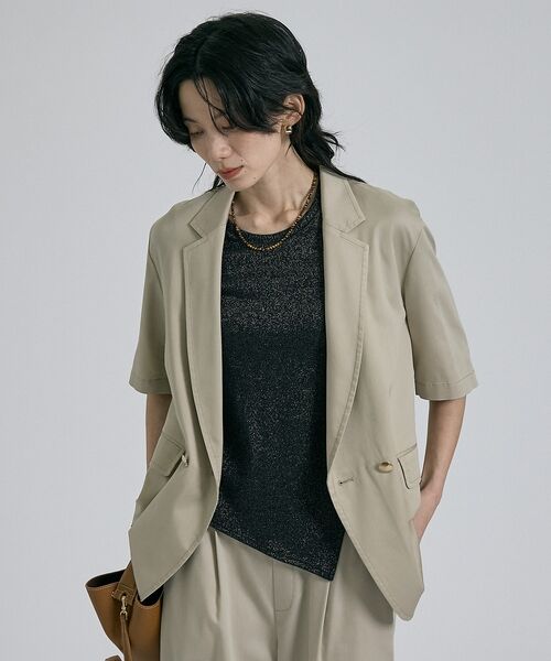 qualite / カリテ Tシャツ | 【大人ラメ×スリット】ラメテレコTシャツ【予約】 | 詳細25