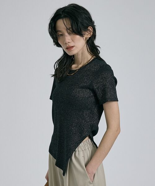 qualite / カリテ Tシャツ | 【大人ラメ×スリット】ラメテレコTシャツ【予約】 | 詳細22