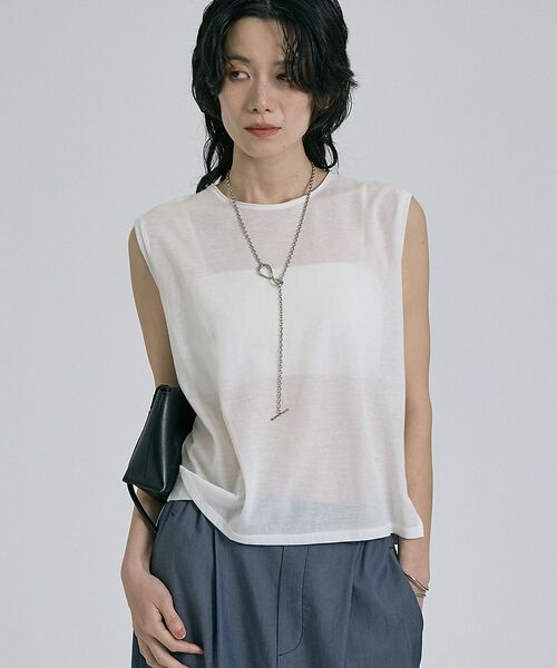 qualite / カリテ キャミソール・チューブトップ | シアーノースリーブT【予約】（オフホワイト）