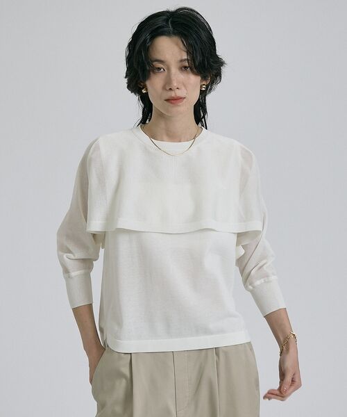 qualite / カリテ シャツ・ブラウス | 【ケープ×タンクの2WAY仕様】シアーケープニット【予約】 | 詳細1