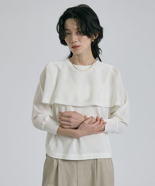 qualite / カリテ シャツ・ブラウス | 【ケープ×タンクの2WAY仕様】シアーケープニット【予約】 | 詳細3