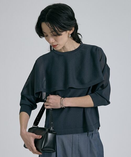 qualite / カリテ シャツ・ブラウス | 【ケープ×タンクの2WAY仕様】シアーケープニット【予約】 | 詳細16