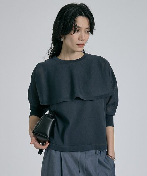 qualite / カリテ シャツ・ブラウス | 【ケープ×タンクの2WAY仕様】シアーケープニット【予約】 | 詳細17