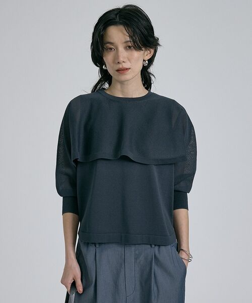 qualite / カリテ シャツ・ブラウス | 【ケープ×タンクの2WAY仕様】シアーケープニット【予約】 | 詳細18