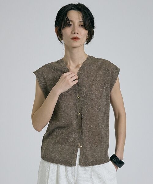 qualite / カリテ ベスト | 【前後着用可能！】ラメ2WAYニット【予約】 | 詳細10