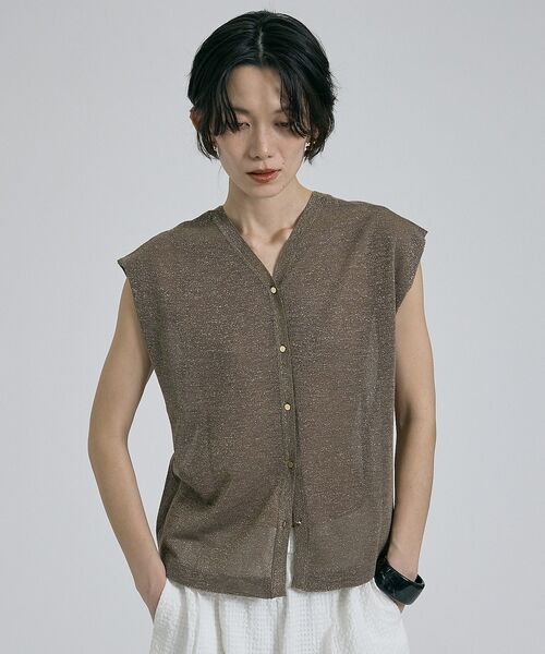 qualite / カリテ ベスト | 【前後着用可能！】ラメ2WAYニット【予約】 | 詳細11