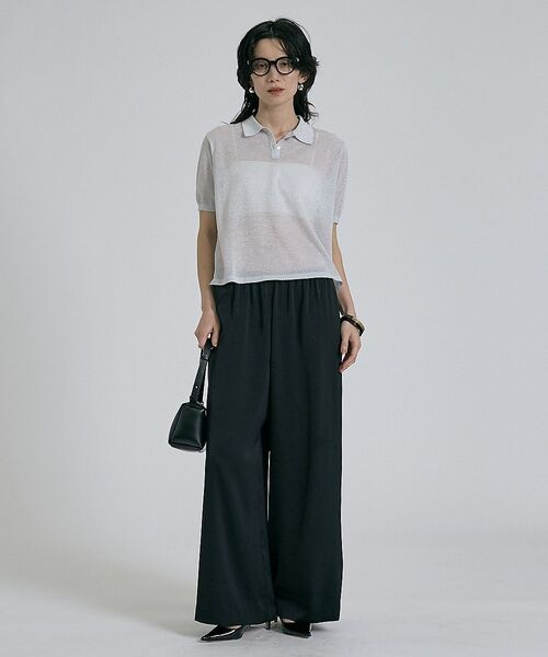 qualite / カリテ Tシャツ | ラメポロニットTシャツ【予約】 | 詳細2