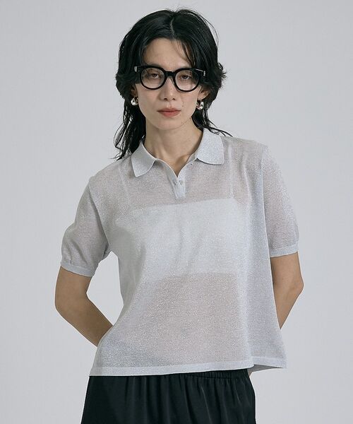 qualite / カリテ Tシャツ | ラメポロニットTシャツ【予約】 | 詳細4