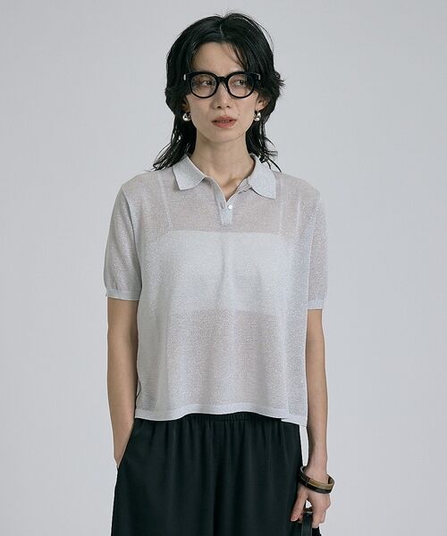 qualite / カリテ Tシャツ | ラメポロニットTシャツ【予約】 | 詳細5