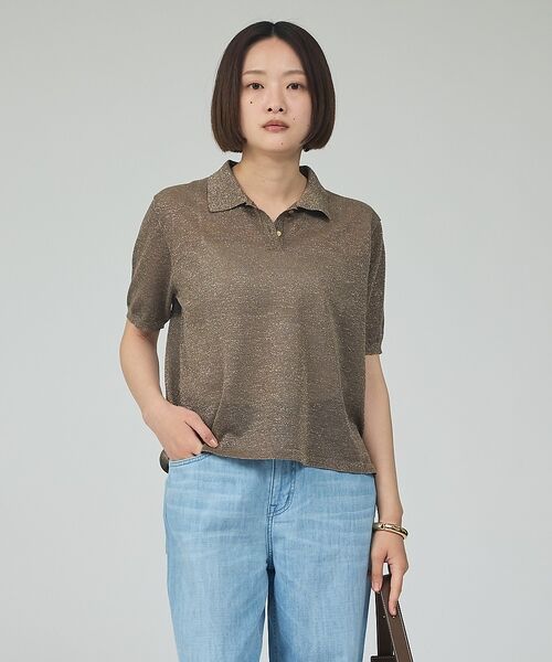 qualite / カリテ Tシャツ | ラメポロニットTシャツ【予約】 | 詳細12