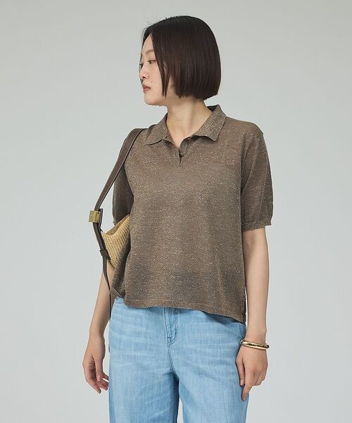 qualite / カリテ Tシャツ | ラメポロニットTシャツ【予約】 | 詳細13