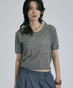 qualite / カリテ ニット・セーター | カラーポリリネンVネックニット【予約】