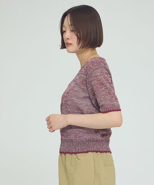 qualite / カリテ ニット・セーター | カラーポリリネンVネックニット【予約】 | 詳細3
