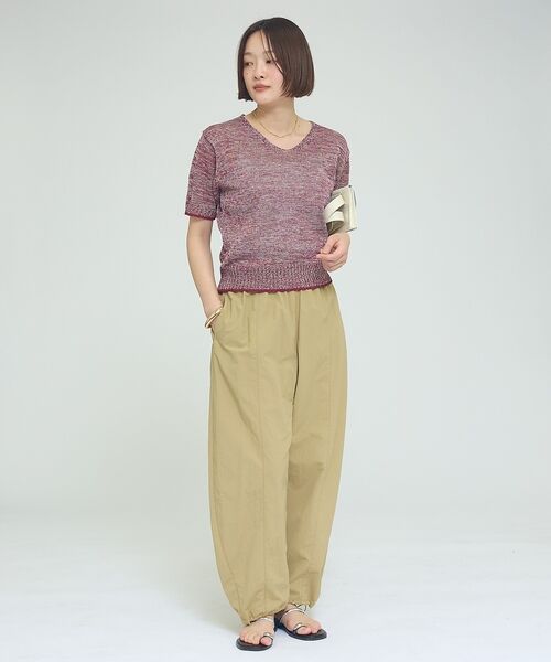 qualite / カリテ ニット・セーター | カラーポリリネンVネックニット【予約】 | 詳細4