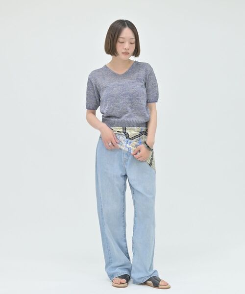 qualite / カリテ ニット・セーター | カラーポリリネンVネックニット【予約】 | 詳細13