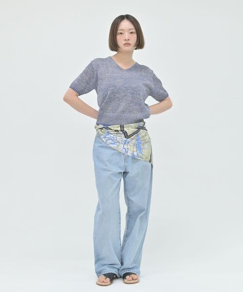 qualite / カリテ ニット・セーター | カラーポリリネンVネックニット【予約】 | 詳細5