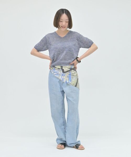 qualite / カリテ ニット・セーター | カラーポリリネンVネックニット【予約】 | 詳細6