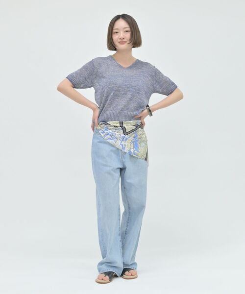 qualite / カリテ ニット・セーター | カラーポリリネンVネックニット【予約】 | 詳細7