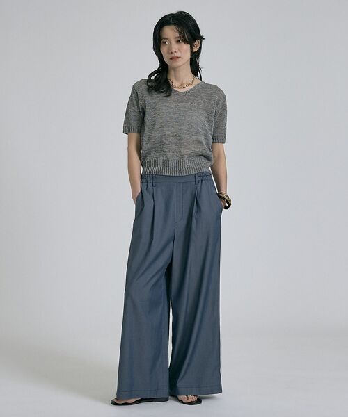 qualite / カリテ ニット・セーター | カラーポリリネンVネックニット【予約】 | 詳細17