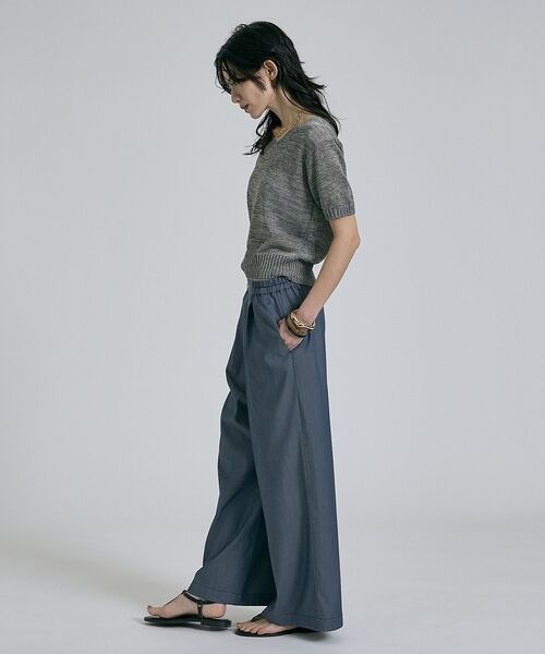 qualite / カリテ ニット・セーター | カラーポリリネンVネックニット【予約】 | 詳細18