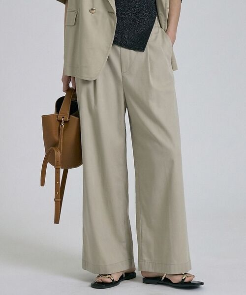 qualite / カリテ パンツ | 【接触冷感＆セットアップ対応】ライトデニムパンツ【予約】（ベージュ）