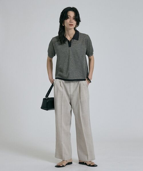 qualite / カリテ パンツ | 【セットアップ対応】メッシュ2タックストレードパンツ【予約】 | 詳細1