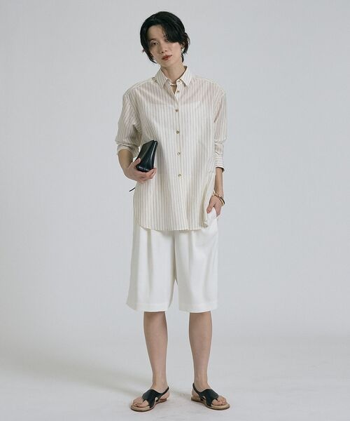 qualite / カリテ ショート・ハーフ・半端丈パンツ | 【大人が穿ける上品ショート丈／新型登場】リネンライクショートパンツ/セットアップ | 詳細3