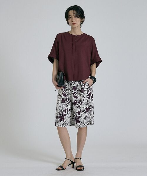 qualite / カリテ ショート・ハーフ・半端丈パンツ | ボタニカルプリントショートパンツ【予約】 | 詳細3