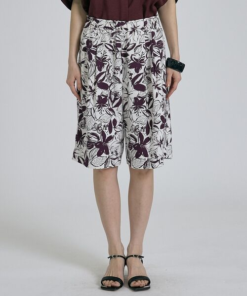 qualite / カリテ ショート・ハーフ・半端丈パンツ | ボタニカルプリントショートパンツ【予約】 | 詳細4