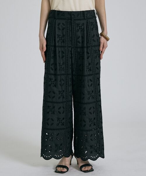 qualite / カリテ パンツ | 【セットアップ対応】エンブロイダリーワイドパンツ【予約】 | 詳細8