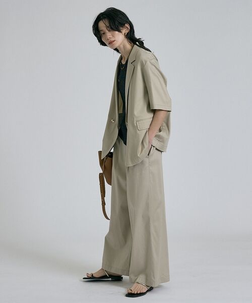 qualite / カリテ その他アウター | 【接触冷感＆セットアップ対応】ライトデニムハーフスリーブジャケット【予約】 | 詳細1