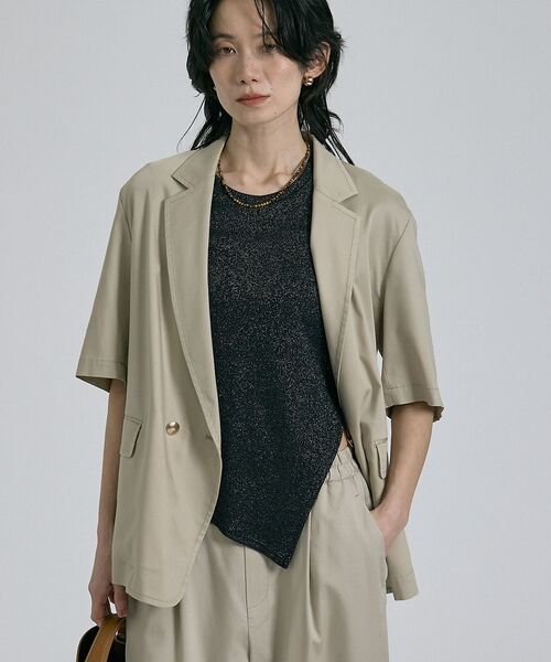 qualite / カリテ その他アウター | 【接触冷感＆セットアップ対応】ライトデニムハーフスリーブジャケット【予約】 | 詳細5