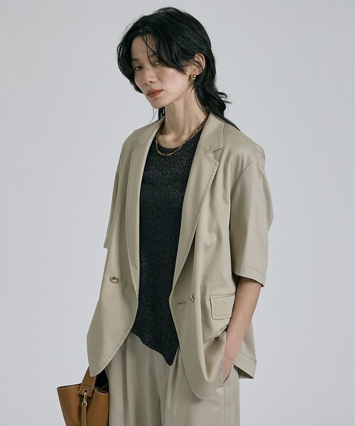 qualite / カリテ その他アウター | 【接触冷感＆セットアップ対応】ライトデニムハーフスリーブジャケット【予約】 | 詳細7